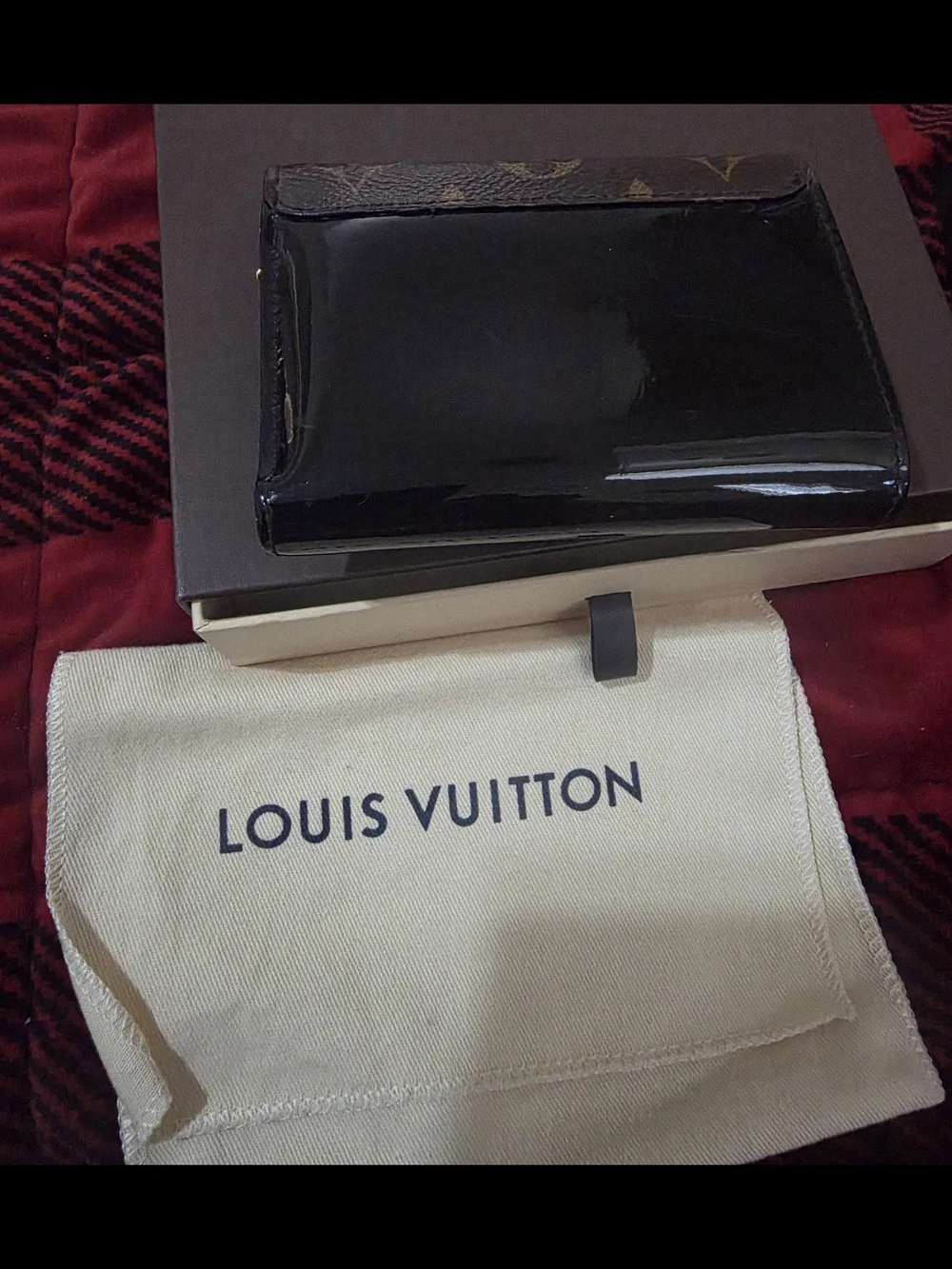 Louis Vuitton Black Monogram Cherry Wood Wallet